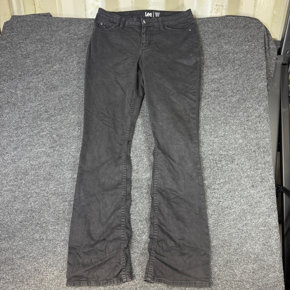 Lee Bootcut Jeans Womens 12L Gray Denim Cotton Regular Fit Mid Rise 5-Pockets